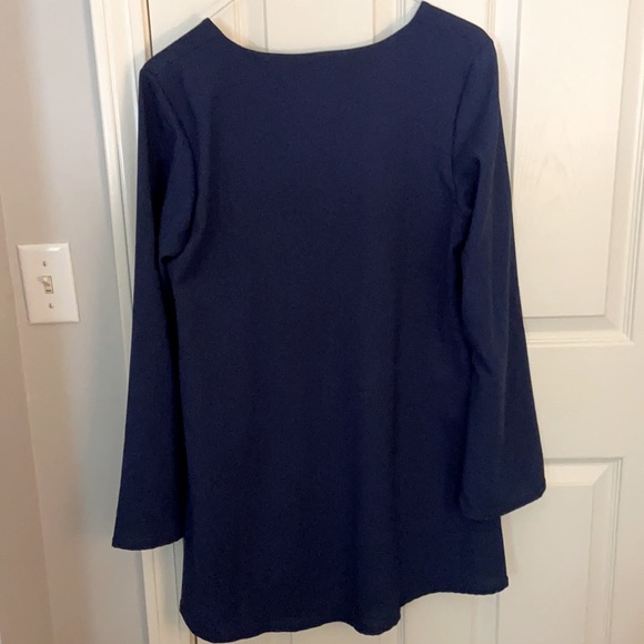 Motel V-Neck Navy Dress - Picture 3 of 3